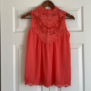 Beautiful detailed dark coral high neck tank